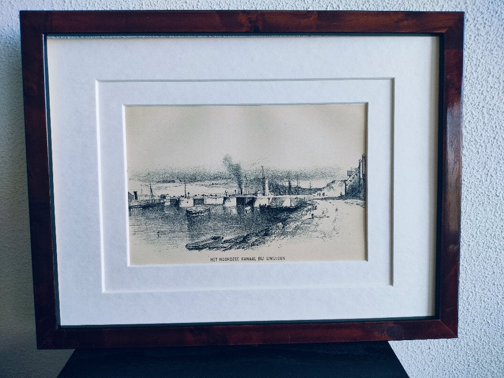 Craandijk Litho IJmuiden Noordzee Kanaal 1880 (94), Ophalen of Verzenden