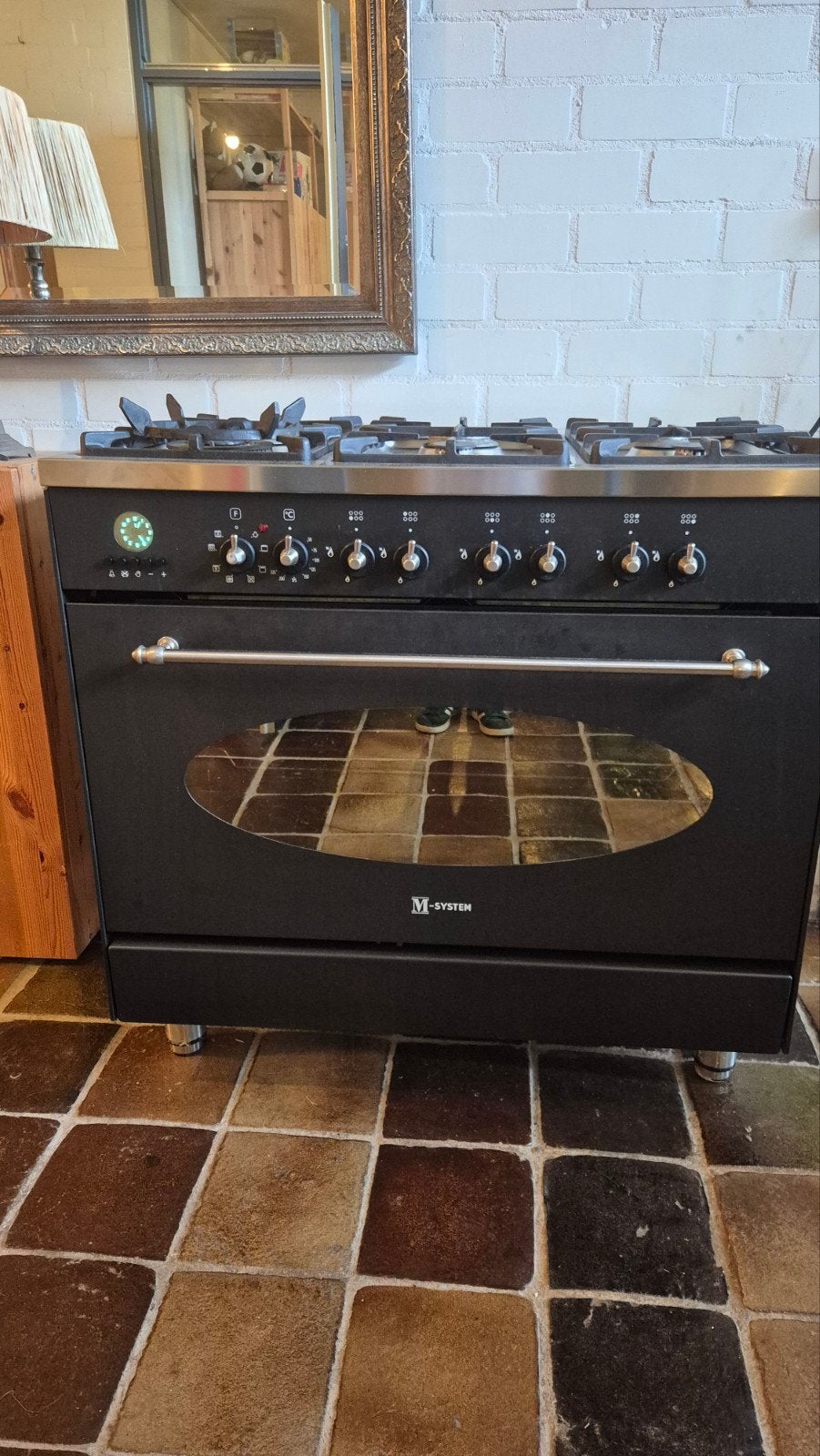 M-System Gasfornuis, Witgoed en Apparatuur, Ophalen, 60 cm of meer, Zo goed als nieuw, Gas
