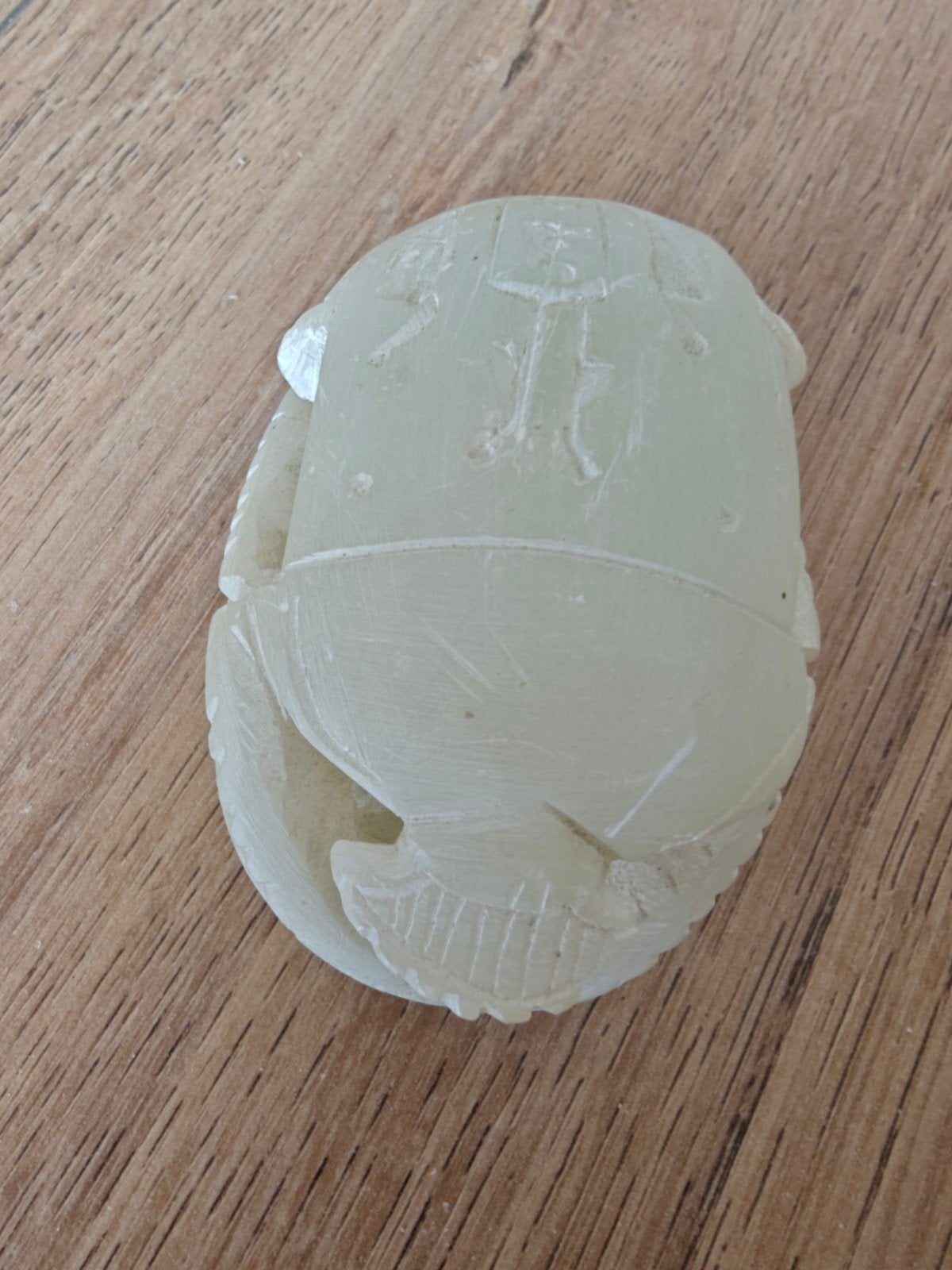 Egyptische albasten scarabee, Verzamelen, Beelden en Beeldjes, Ophalen of Verzenden
