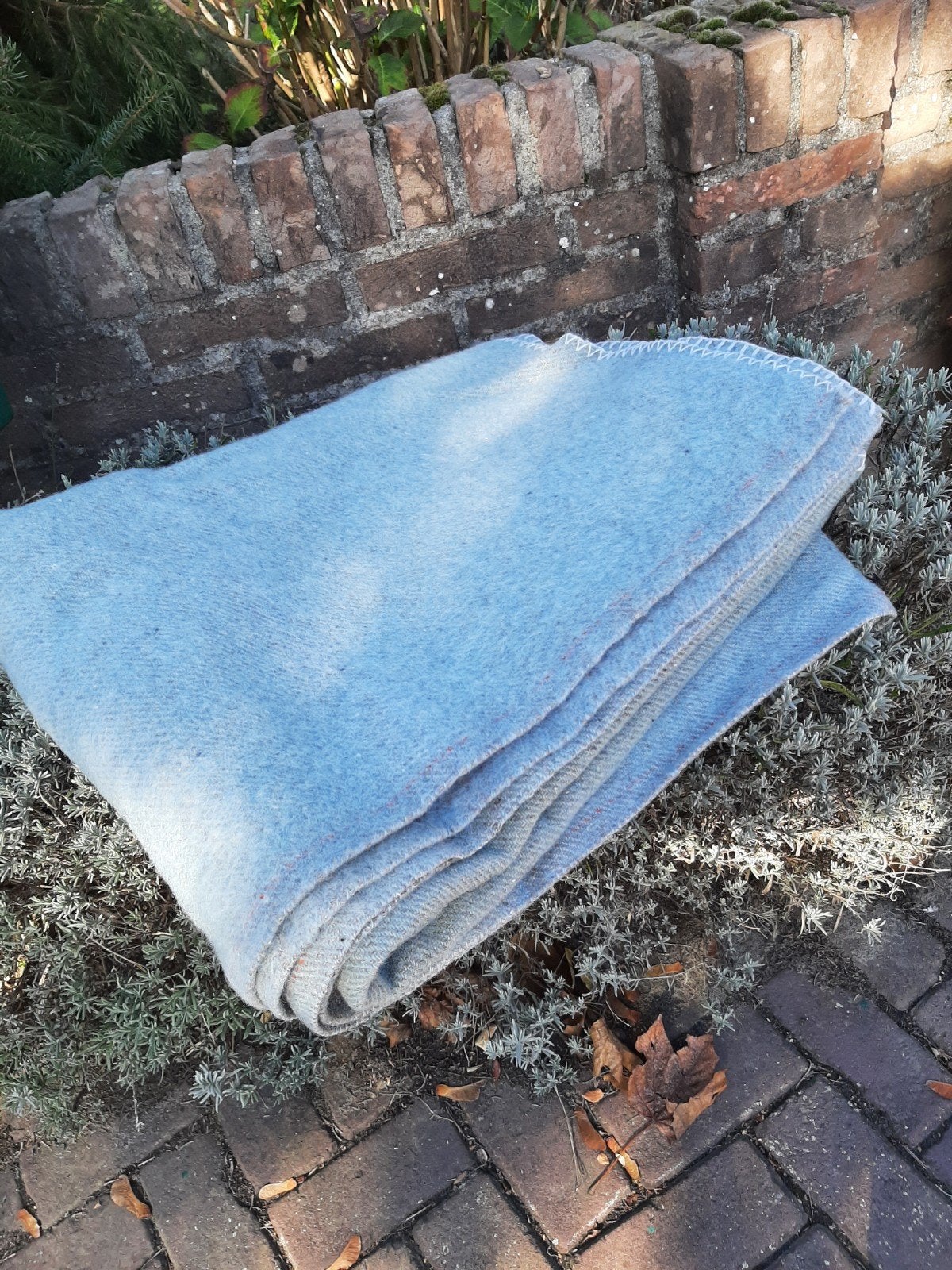 Wollen deken, Eenpersoons, Blauw, Ademend, Ophalen of Verzenden