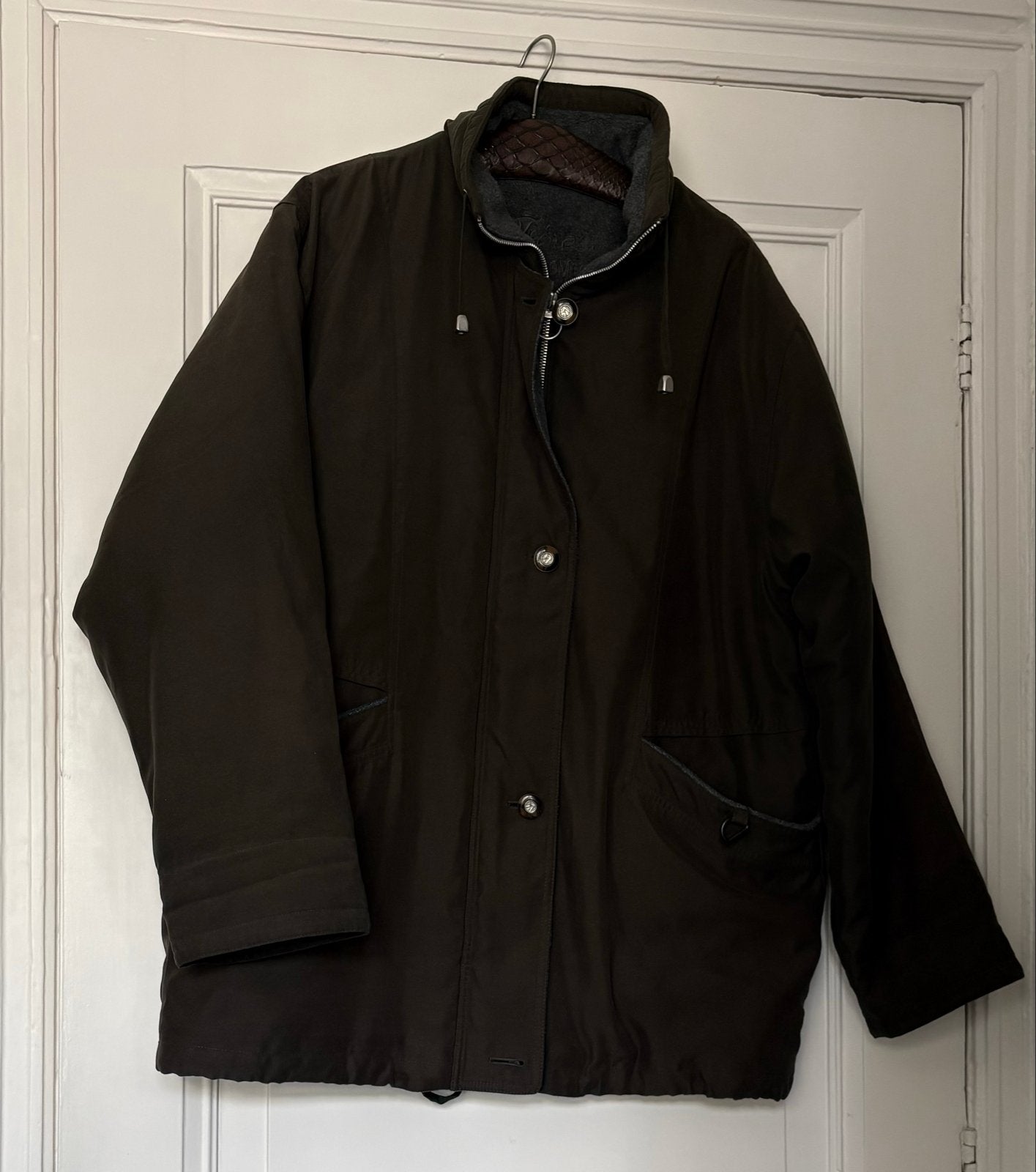 Donkergroene winterjas met fleece voering, maat 40, Ophalen of Verzenden, Gedragen, Overige maten, Groen