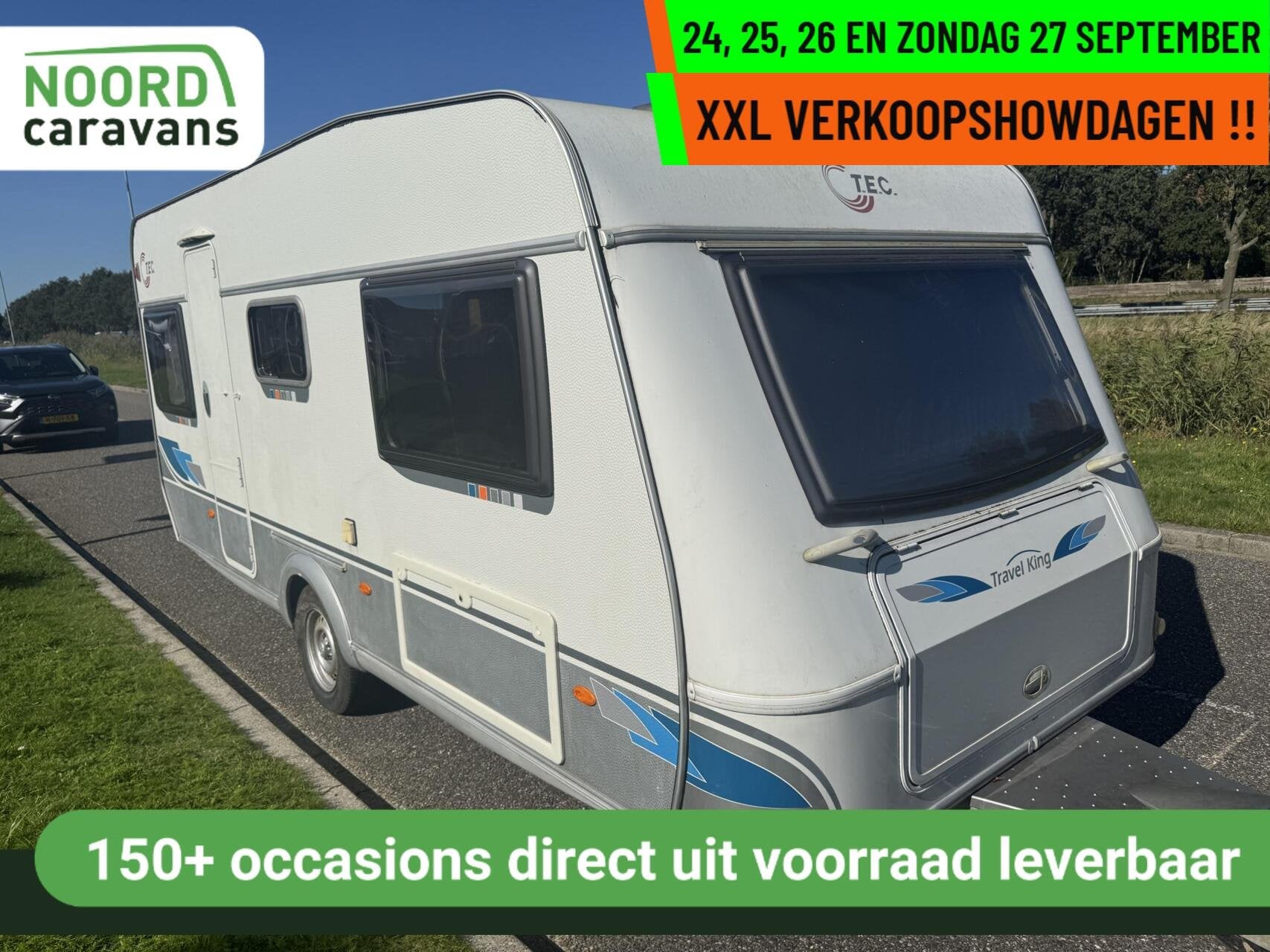 TEC TRAVEL KING 490 TE, ENKELE BEDDEN, DINETTE, VOORTENT, Caravans en Kamperen, Bedrijf, 6 tot 7 meter, Tot en met 4, 1000 - 1250 kg