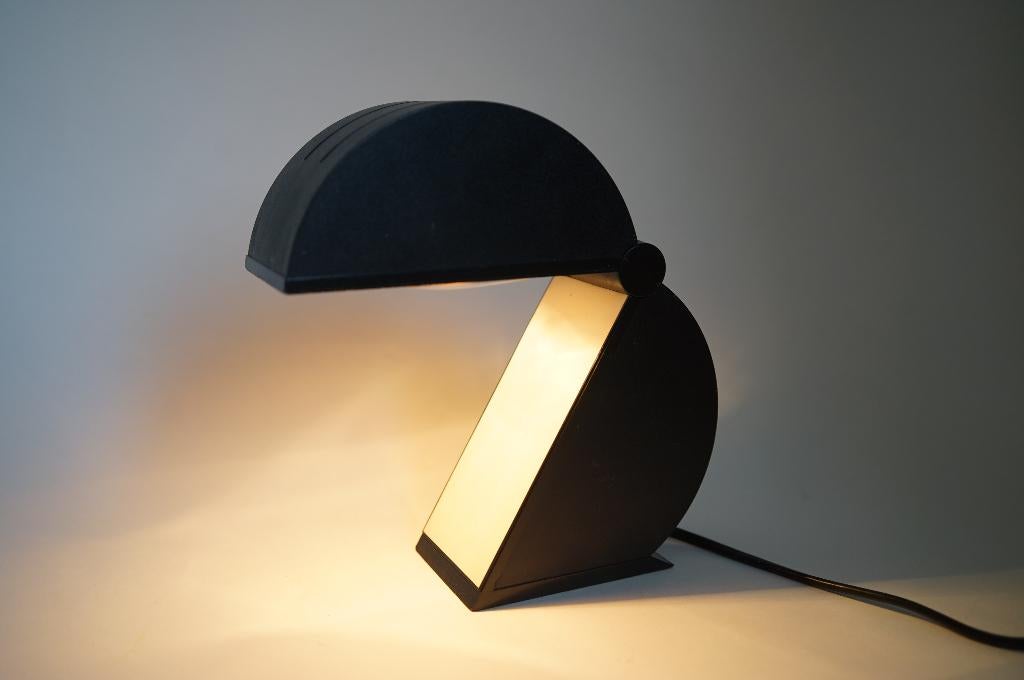 design vintage Mario Bertorelle Disco tafellamp pacman zwart, Ophalen of Verzenden, Gebruikt, Overige materialen