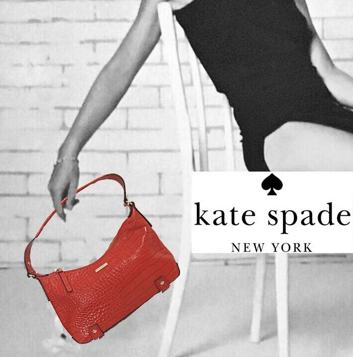 KATE SPADE♥️ croc embossed hobo tas NIEUW!, Verzenden, Nieuw, Rood, Handtas