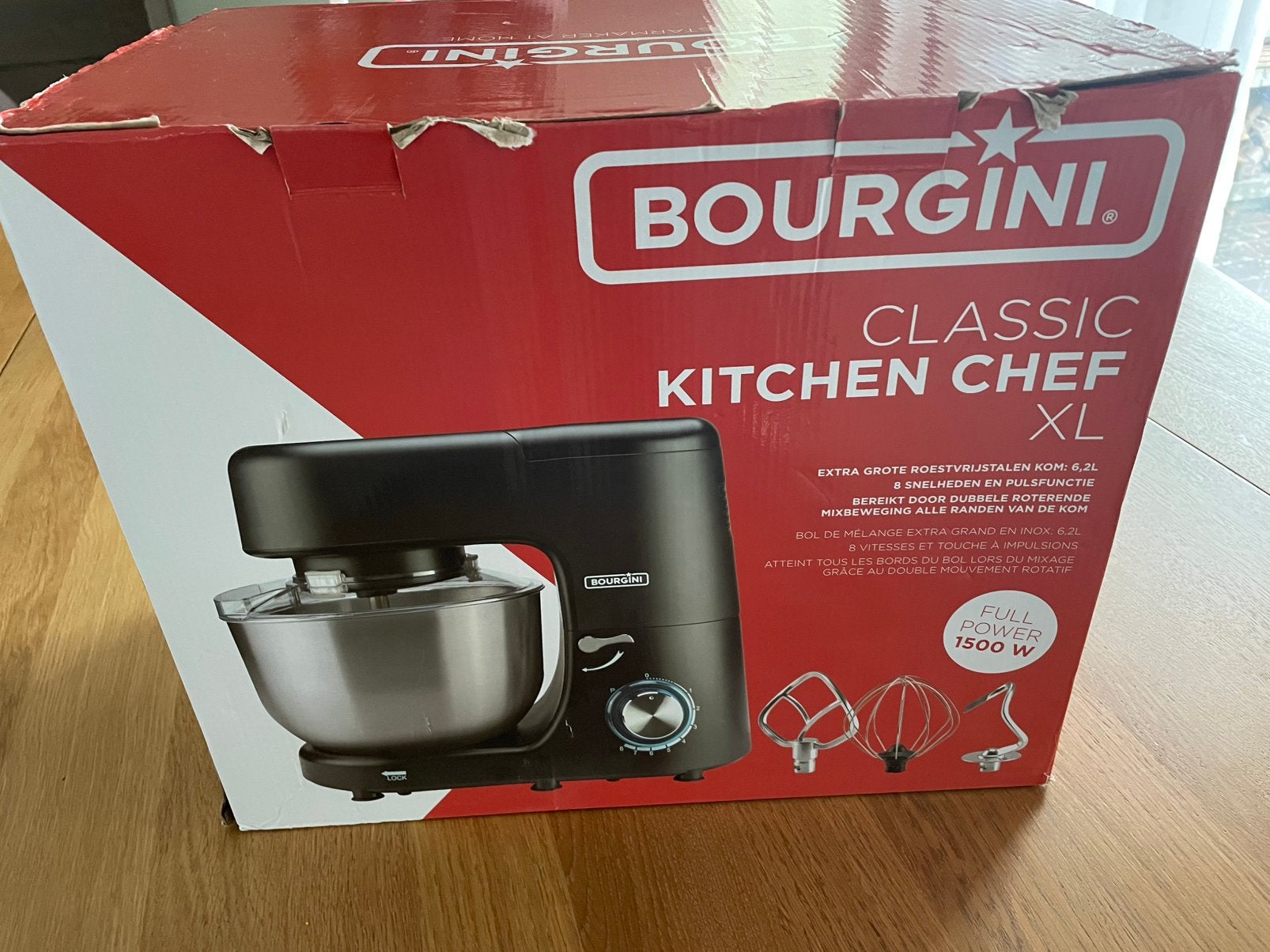 Bourgini Kitchenchef XL, Witgoed en Apparatuur, Keukenmixers, 4 liter of meer, Ophalen, Zo goed als nieuw, 3 snelheden of meer