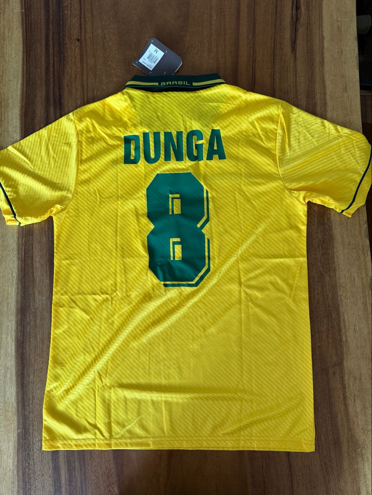 Gesigneerd Brazilië shirt door voetballegende Dunga,, Verzamelen, Ophalen of Verzenden, Nieuw, Buitenlandse clubs, Shirt