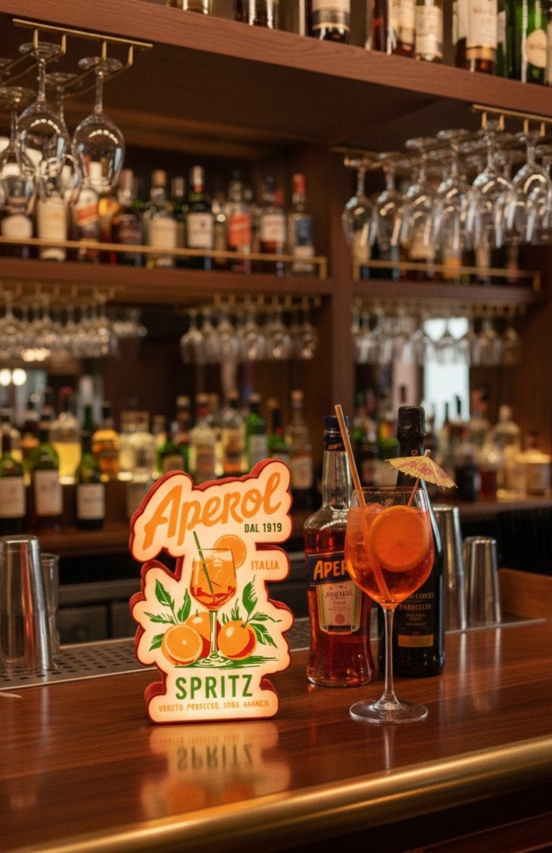 Aperol Spritz LED Lichtbak - Sfeervolle Decoratie, Ophalen of Verzenden, Nieuw, Lichtbak of (neon) lamp