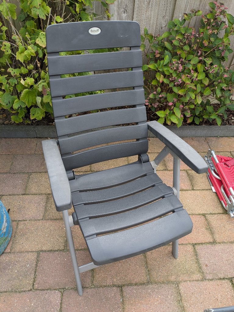 Verstelbare tuinstoelen, grijs, Ophalen, Gebruikt, Kunststof, Inklapbaar