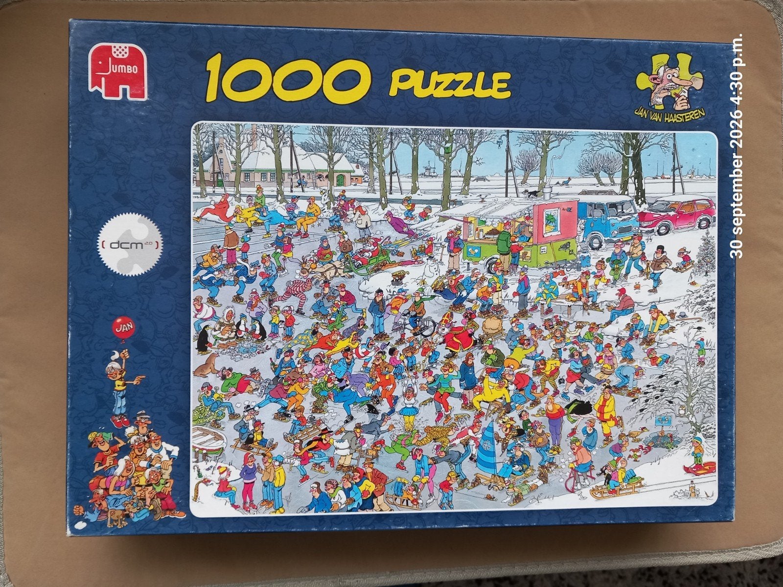 op glad ijs puzzel Jan van Haasteren 1.000 stukjes compleet, Ophalen, 500 t/m 1500 stukjes, Gebruikt, Legpuzzel