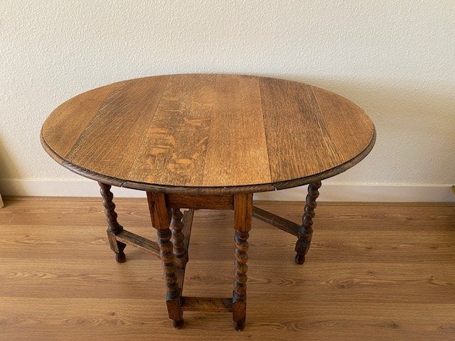 Antieke eikenhouten hangoor/gateleg tafel, Ophalen