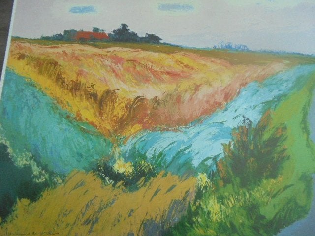 De Ploeg - Jannes de Vries - Landschap bij Bedum, Antiek en Kunst, Kunst | Schilderijen | Modern, Ophalen of Verzenden, Print