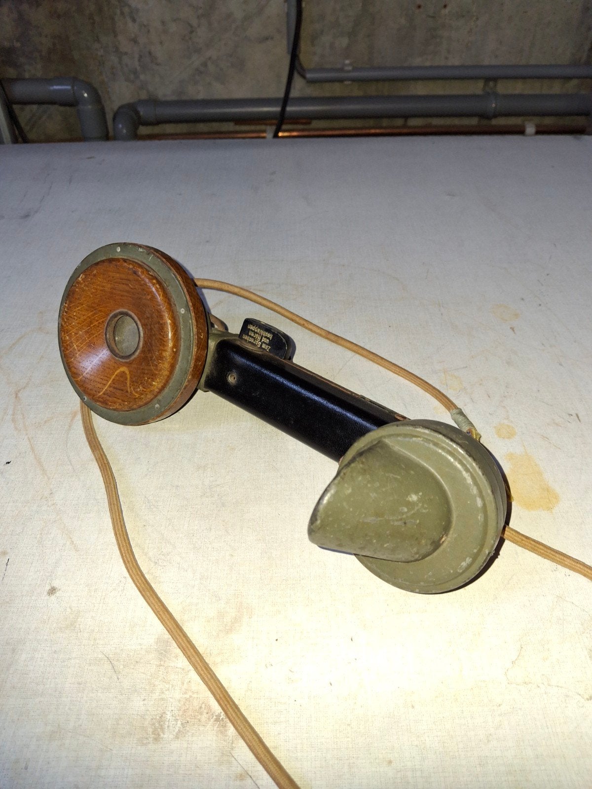 Originele Duitse Veldtelefoon Hoorn WWI (Armee-Fernsprecher), Ophalen of Verzenden, Duitsland