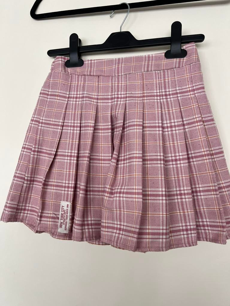 Roze geruite rok - Maat 140, Ophalen of Verzenden, Gebruikt, Meisje, Jurk of Rok