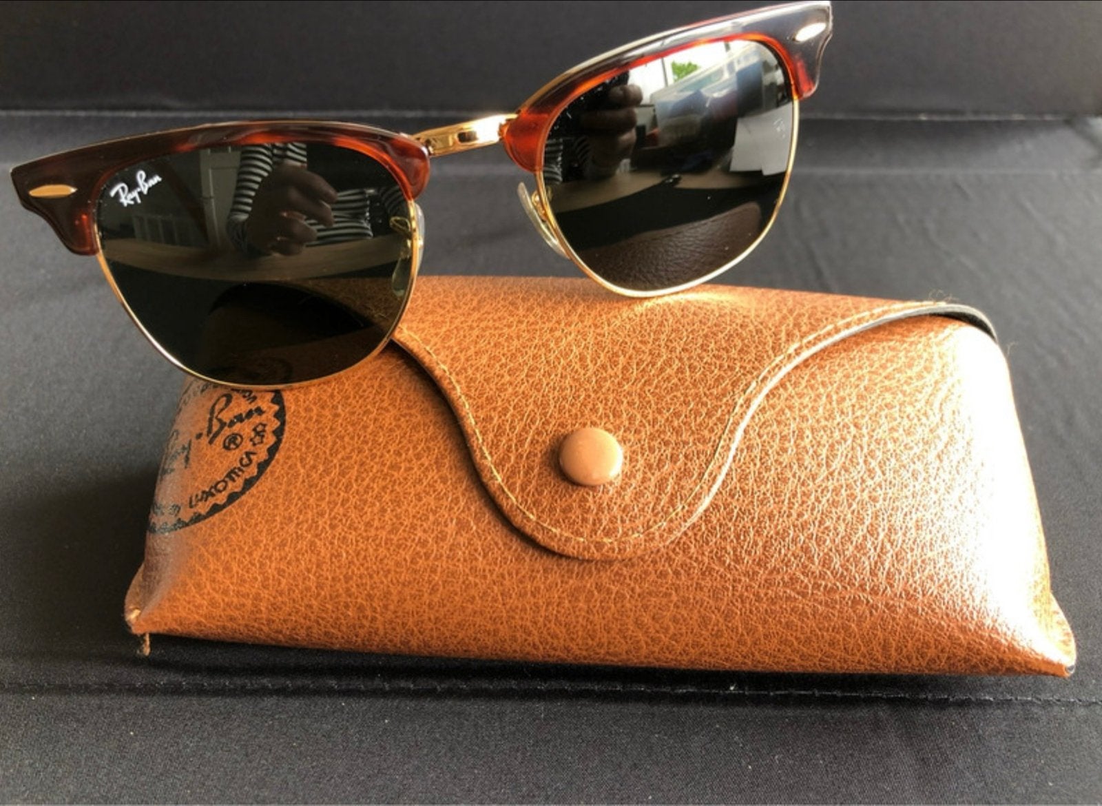 Ray-Ban Clubmaster Zonnebril - Zo goed als nieuw, Zonnebril, Bruin, Ophalen of Verzenden, Zo goed als nieuw