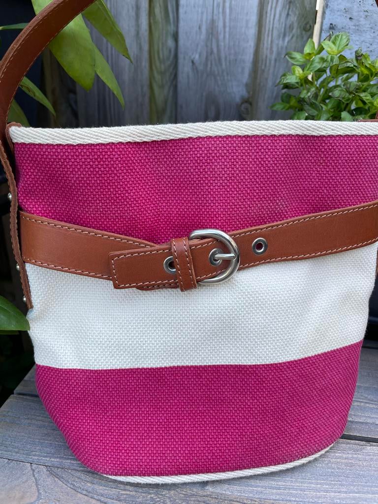 Bonfanti tas - Heerlijke zomerse Italiaanse tas, Ophalen of Verzenden, Gebruikt, Roze, Handtas