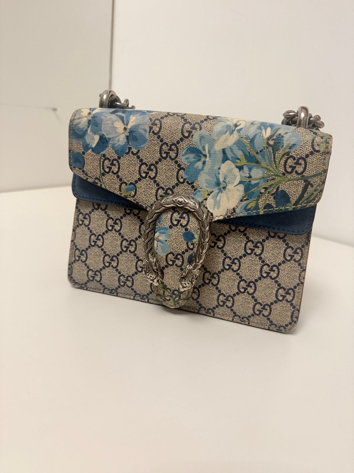 Gucci Dionysus tas met bloemenprint - perfecte staat, Ophalen of Verzenden, Zo goed als nieuw, Blauw, Schoudertasje