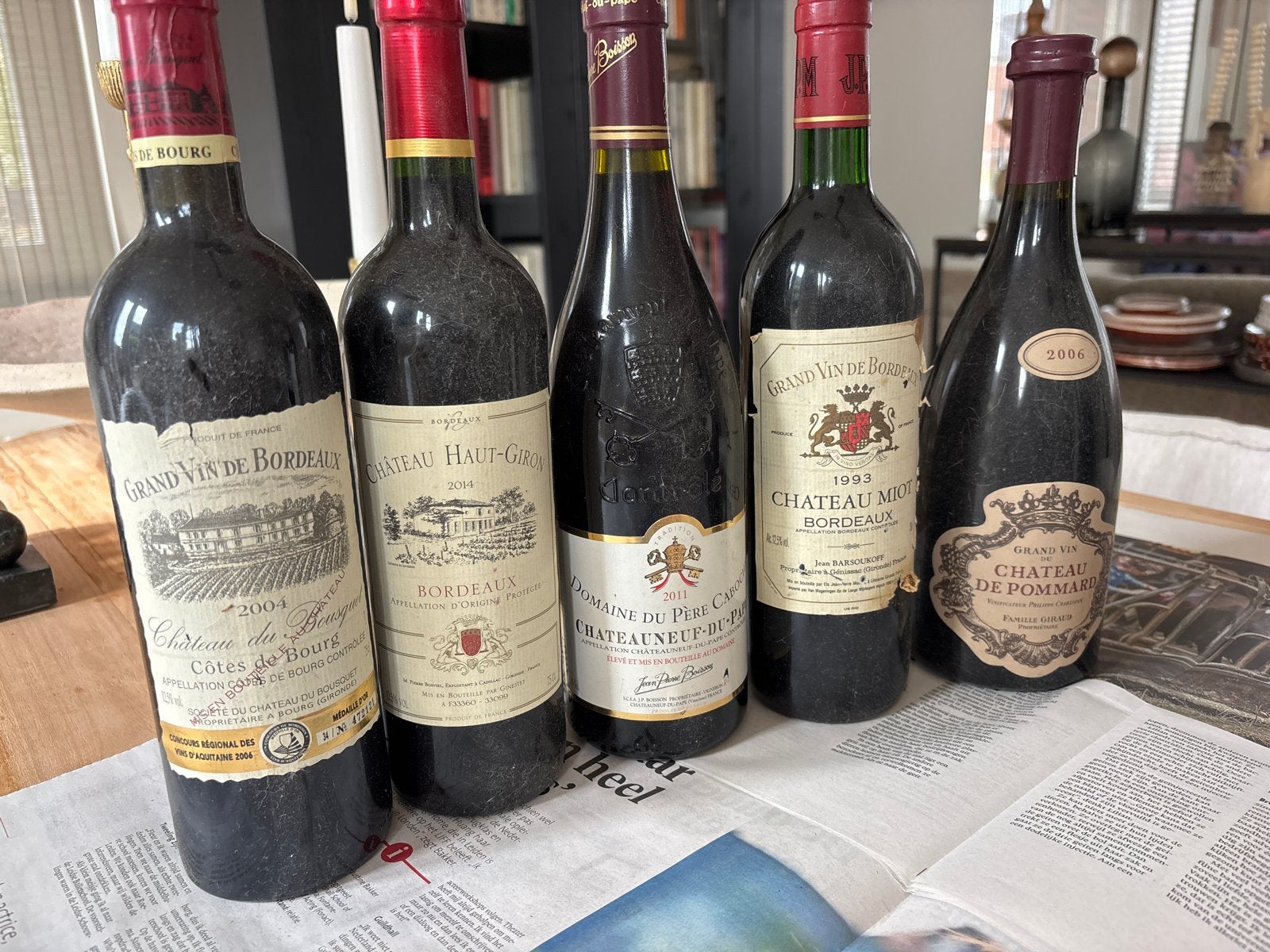 Collectie Franse Rode Wijnen - Bordeaux, Châteauneuf-du-Pape, Verzamelen, Ophalen, Gebruikt, Frankrijk, Rode wijn