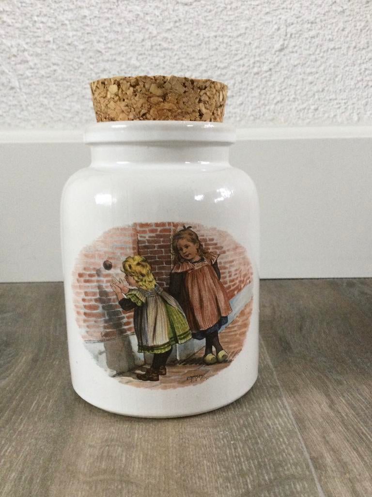 Ot en Sien pot kurk 13cm porselein Kaatsebal, ik vang je al, Huis en Inrichting, Ophalen of Verzenden, Zo goed als nieuw, Porselein