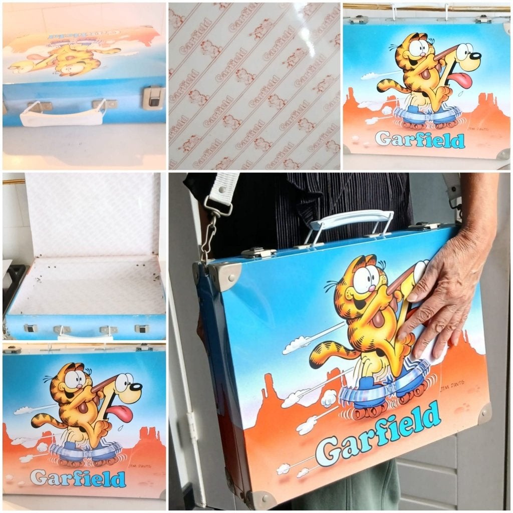 VINTAGE Garfield metalen koffer Jim Davis 1978, Ophalen of Verzenden, Garfield, Gebruikt, Gebruiksvoorwerp