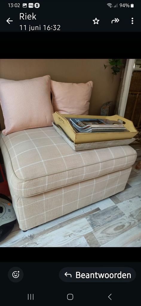 Grotte  beige poef /hokker, Ophalen, Rond, Minder dan 50 cm, Minder dan 50 cm
