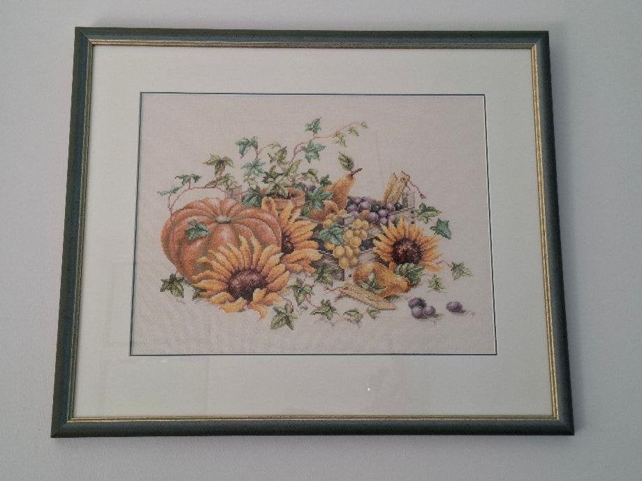 Geborduurd schilderij in mooie lijst, Huis en Inrichting, Woonaccessoires | Schilderijen, Tekeningen en Foto's, 50 tot 75 cm, Ophalen of Verzenden