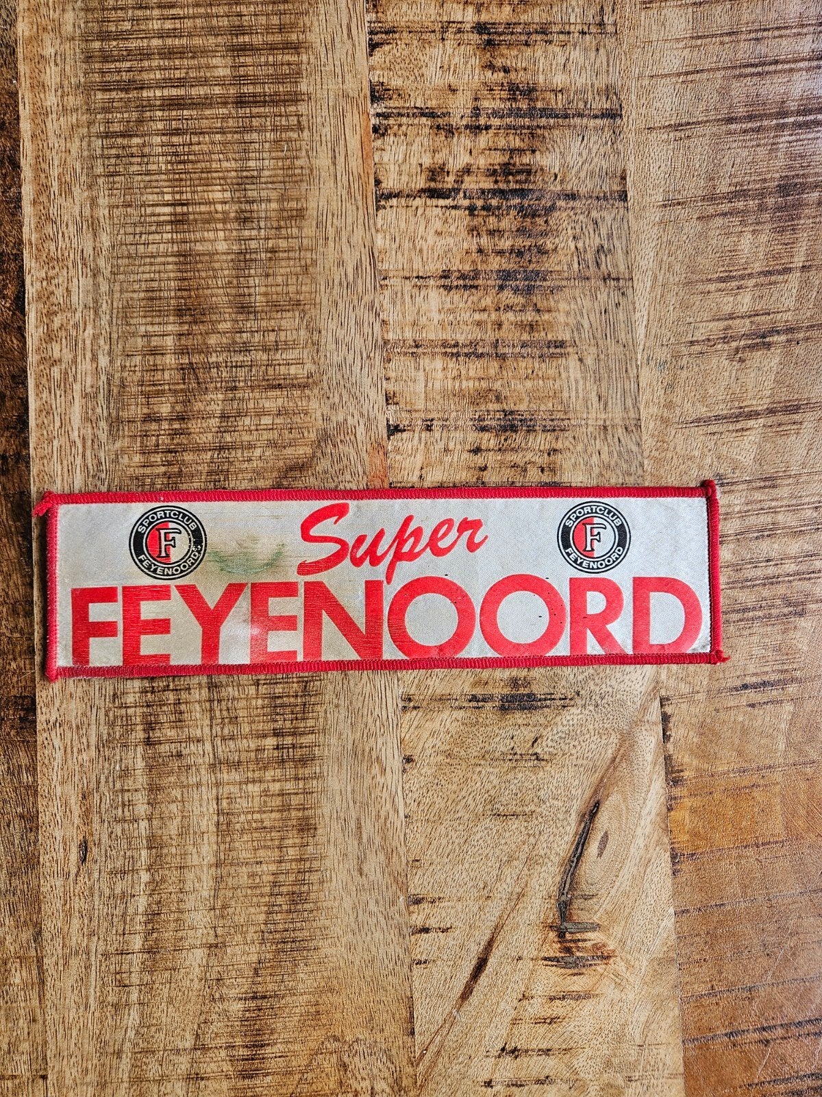 Feyenoord opnaai embleem jaren 80, Verzamelen, Ophalen of Verzenden, Gebruikt, Feyenoord, Overige typen