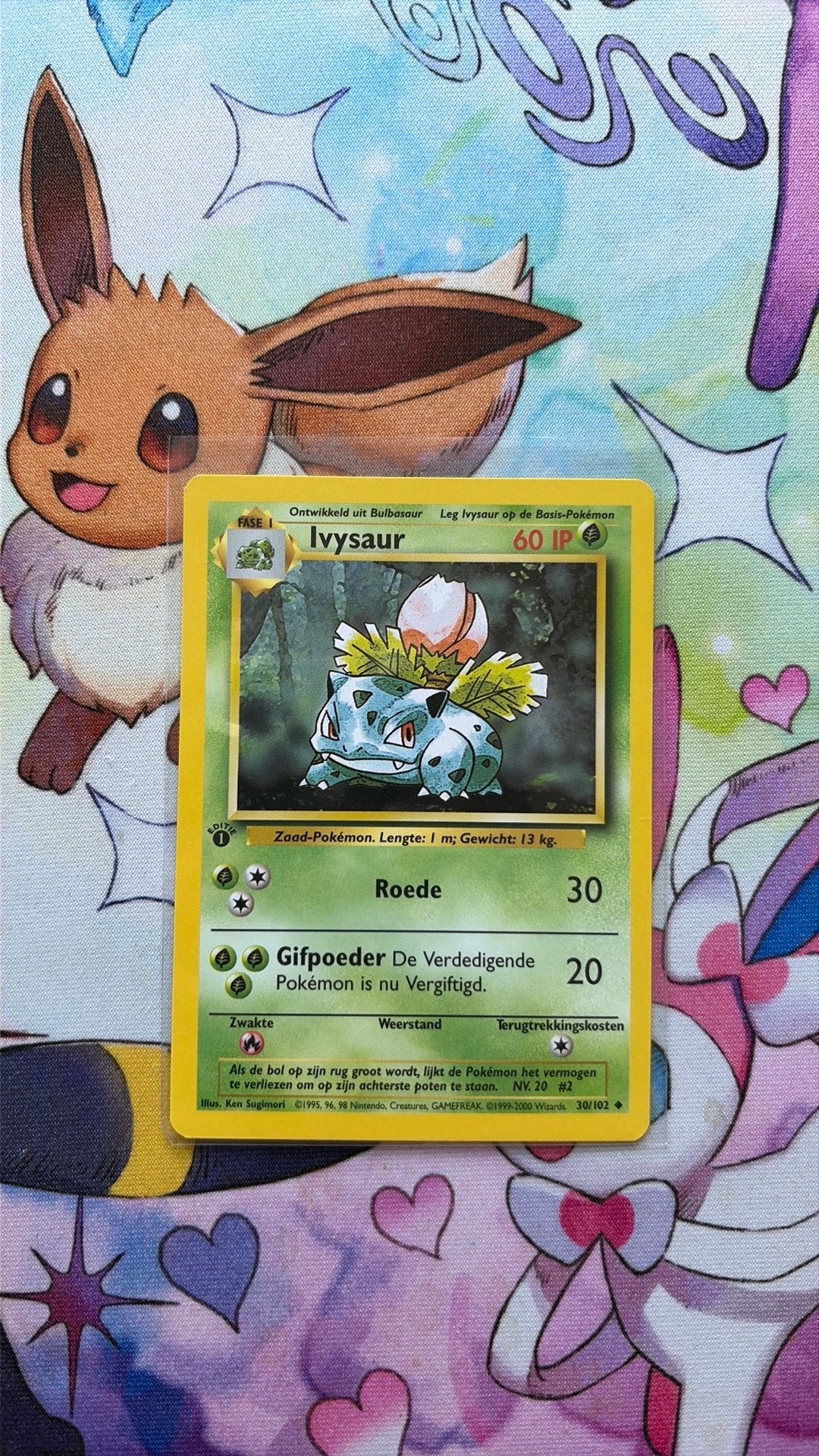 Ivysaur 30 1st Edition Base Set Dutch Nederlands, Ophalen of Verzenden, Zo goed als nieuw