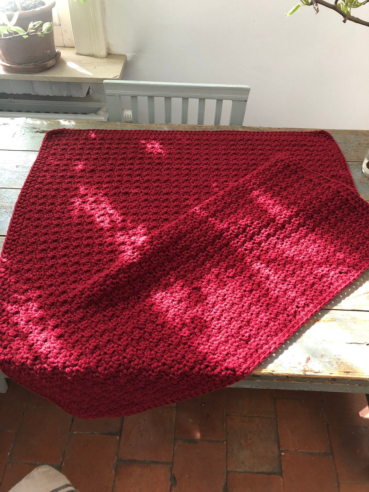 NIEUW DEKEN BABYDEKEN WOL ZOMERWOL ROOD WIEG, Nieuw, Ophalen of Verzenden, Handgemaakt, Rood