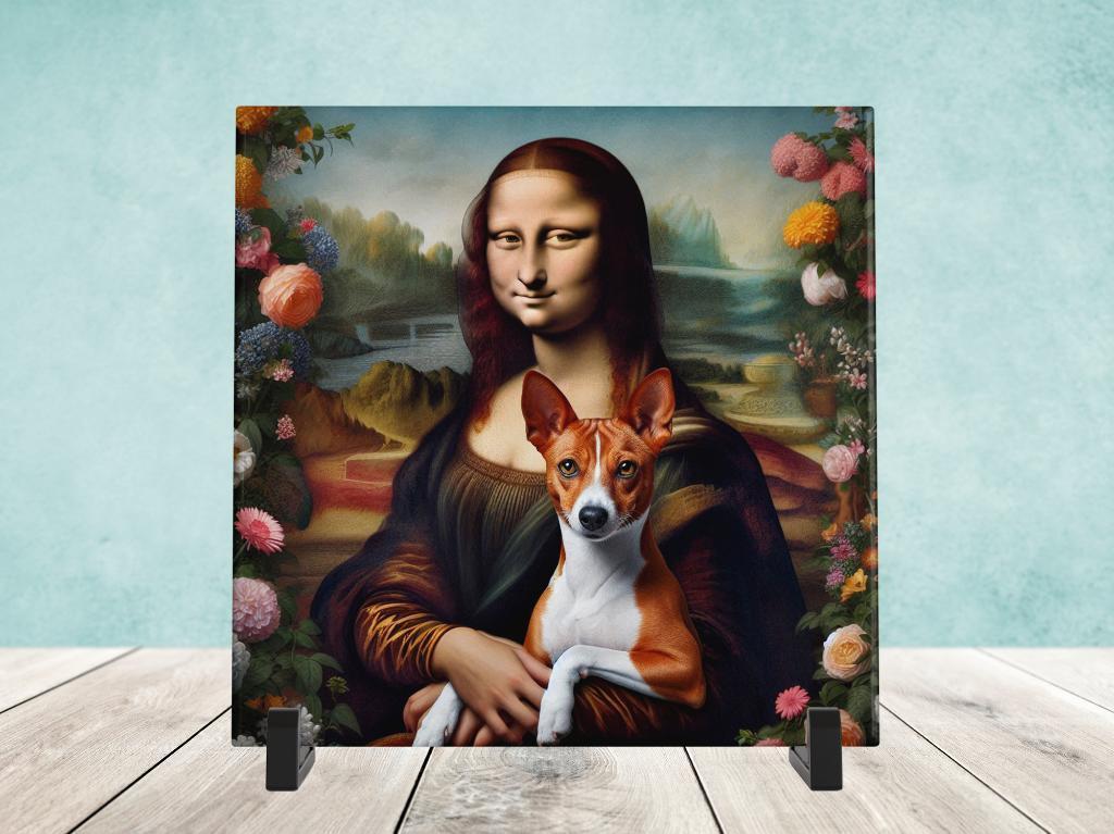 Keramische Tegel - Mona Lisa met Basenji, Verzenden, Nieuw