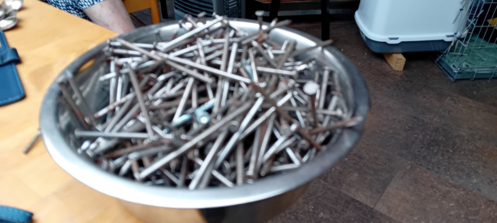 Grote partij diverse spijkers en schroeven, Ophalen of Verzenden, Gebruikt, 50 tot 100 mm, Schroeven