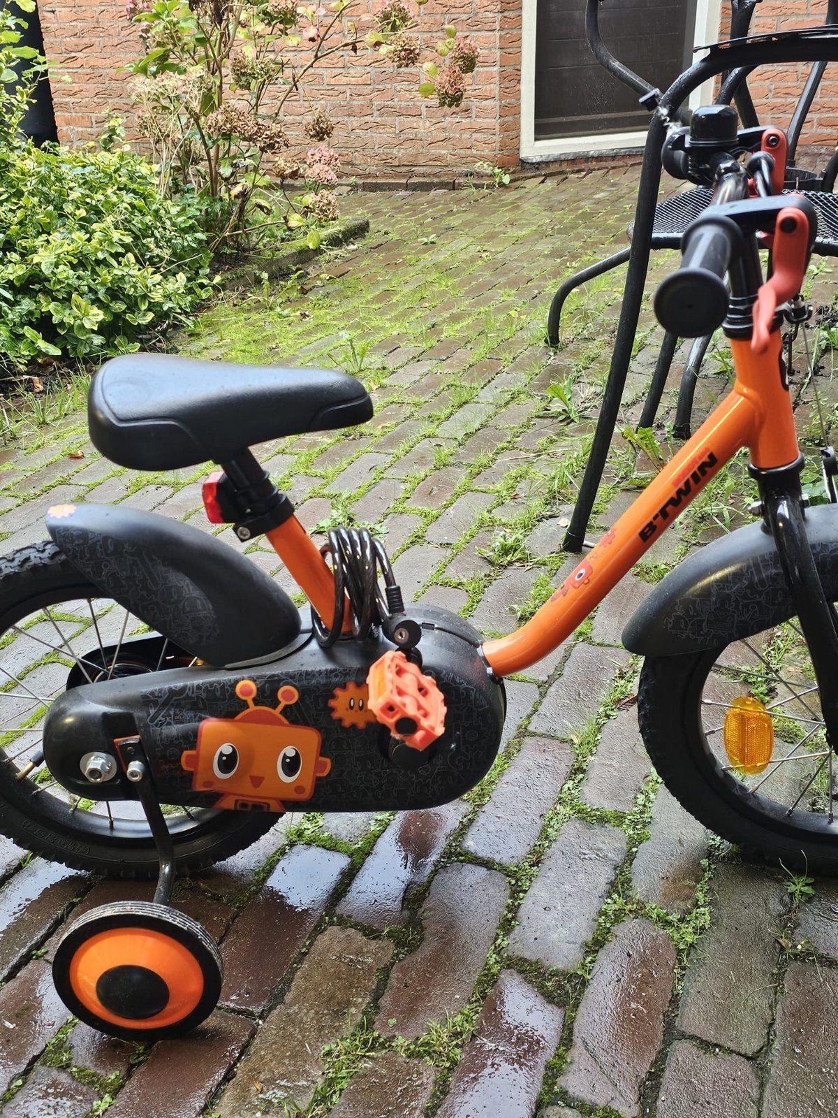 B'Twin kinderfiets 14 inch met zijwieltjes, Ophalen, Terugtraprem, Zijwieltjes, 16 tot 20 inch