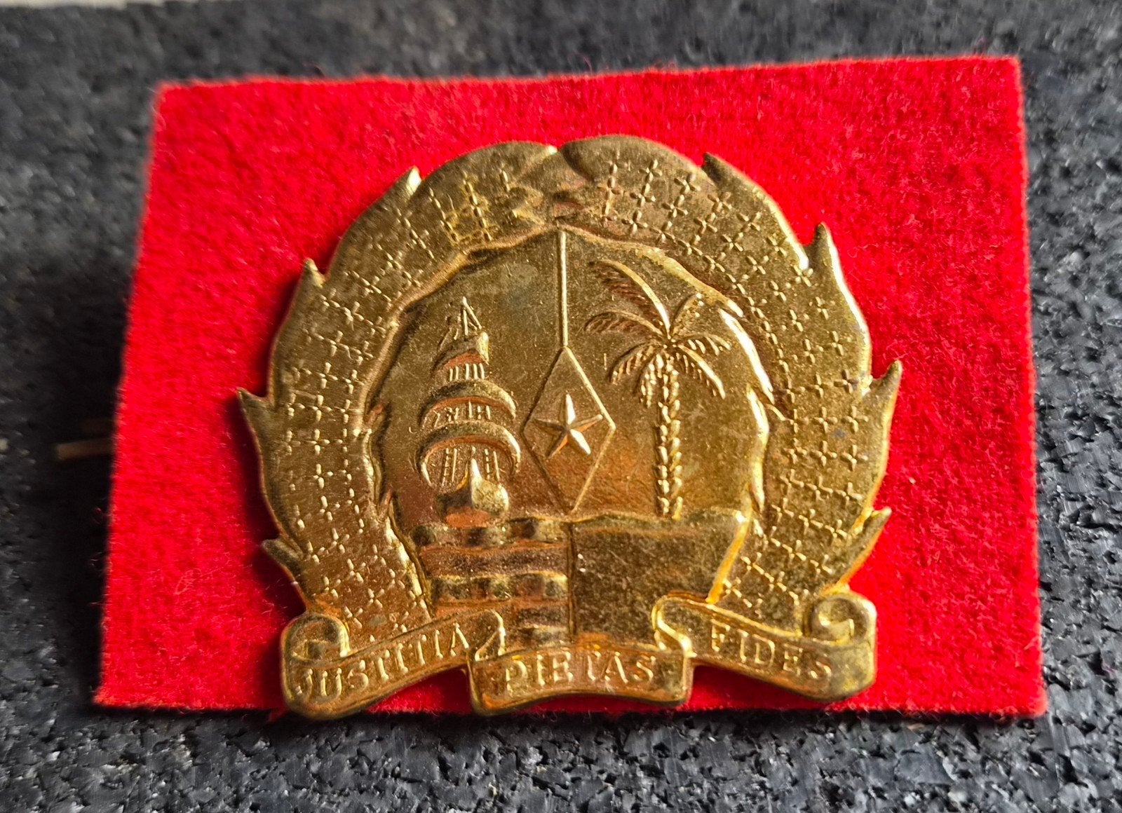 Baret embleem Suriname, Verzamelen, Ophalen of Verzenden, Landmacht, Nederland, Embleem of Badge