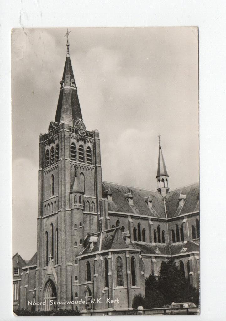 Noord Scharwoude.  R.K. Kerk., Verzenden, 1960 tot 1980, Gelopen, Noord-Holland