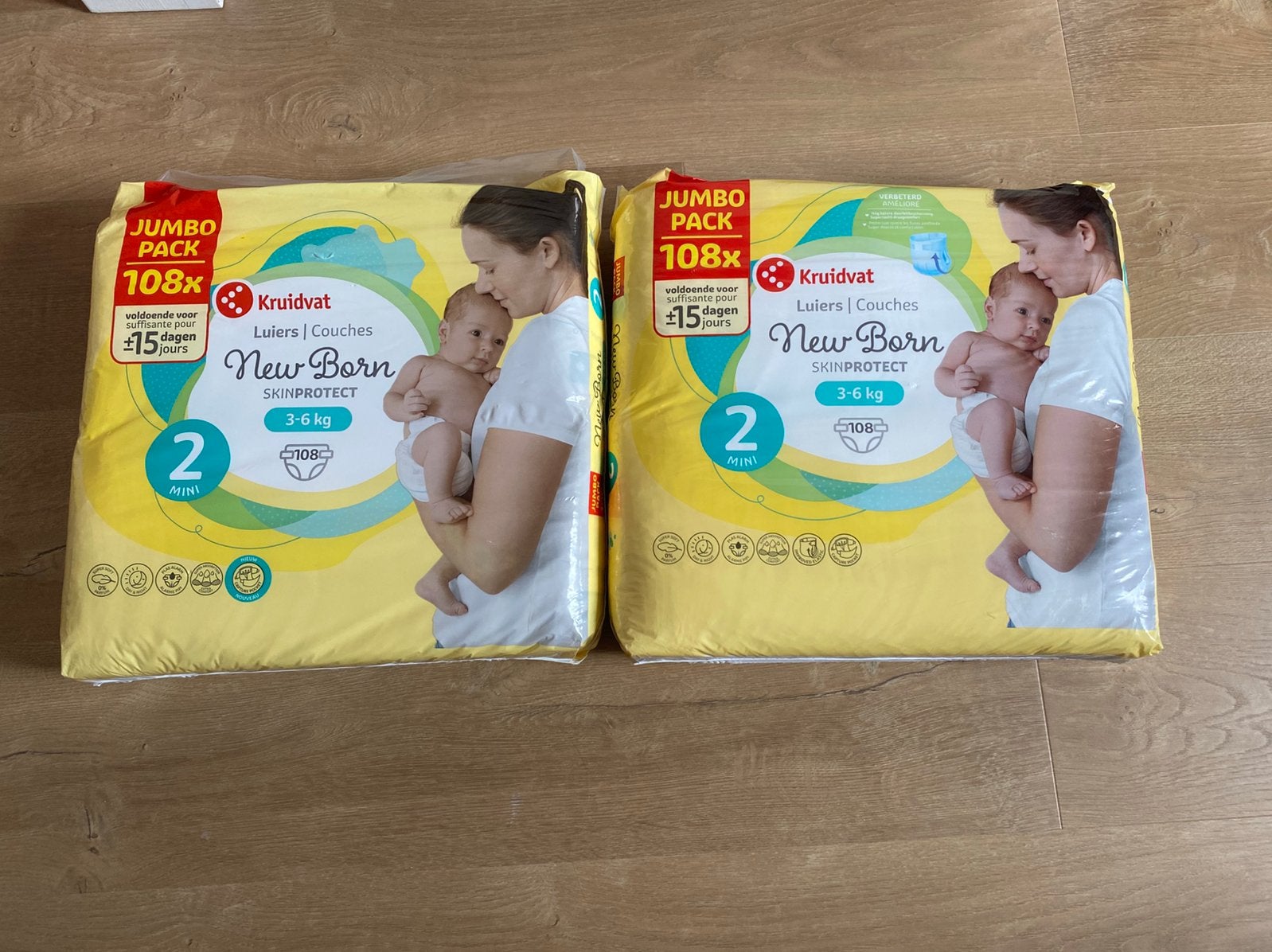 Nieuw 2x kruivat luiers maat 2, Ophalen, Nieuw