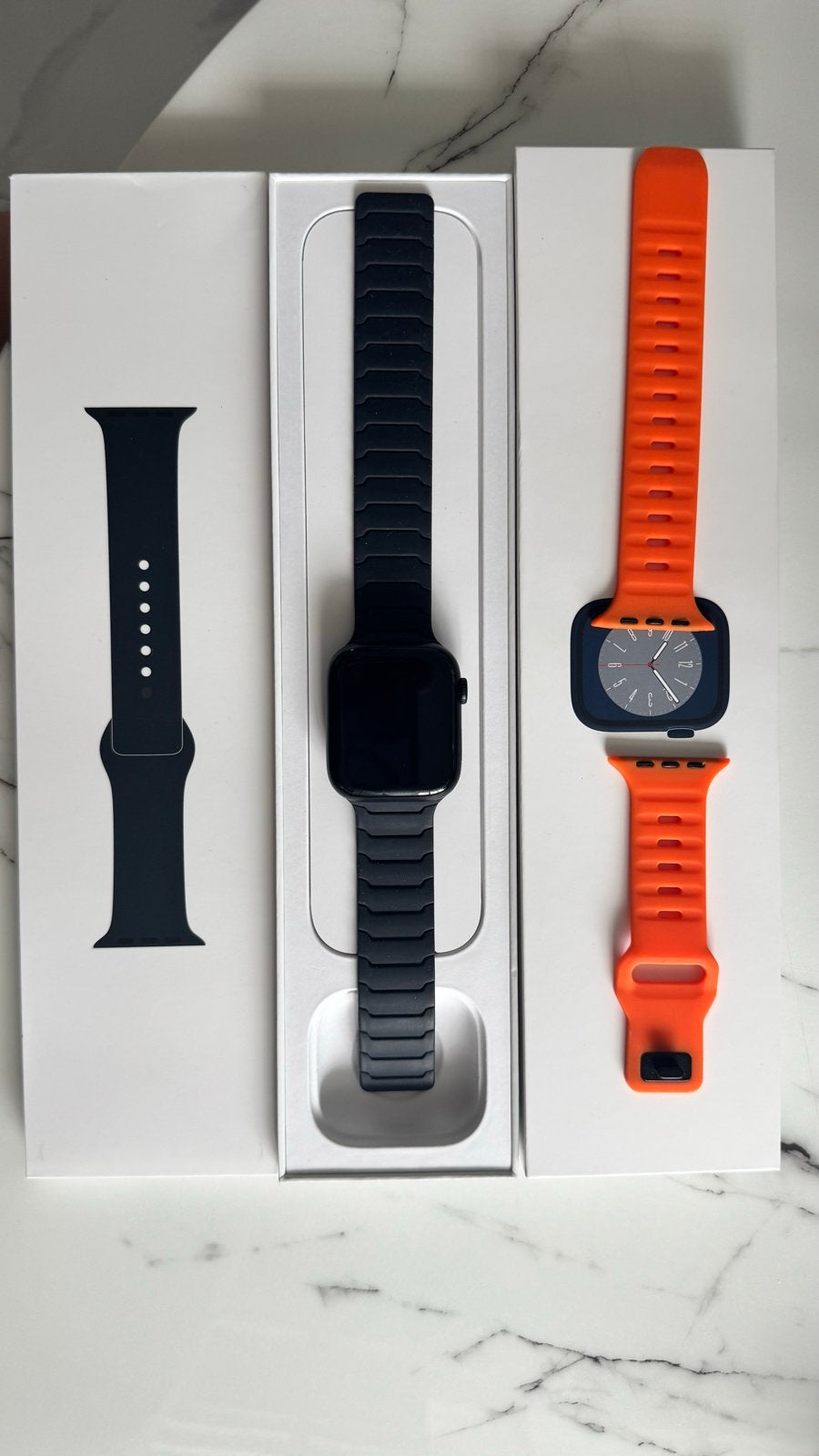 Apple Watch Series 8 45mm Midnight Aluminium GPS, Ophalen, Zwart, IOS, Zo goed als nieuw