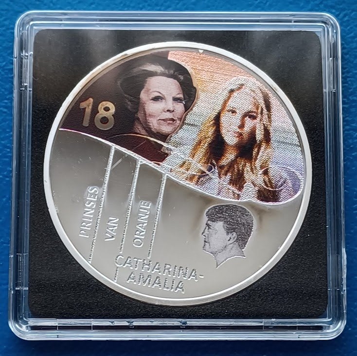 Penning Prinses Catharine-Amalia & Prinses Beatrix, Postzegels en Munten, Verzenden, Overige materialen, Nederland