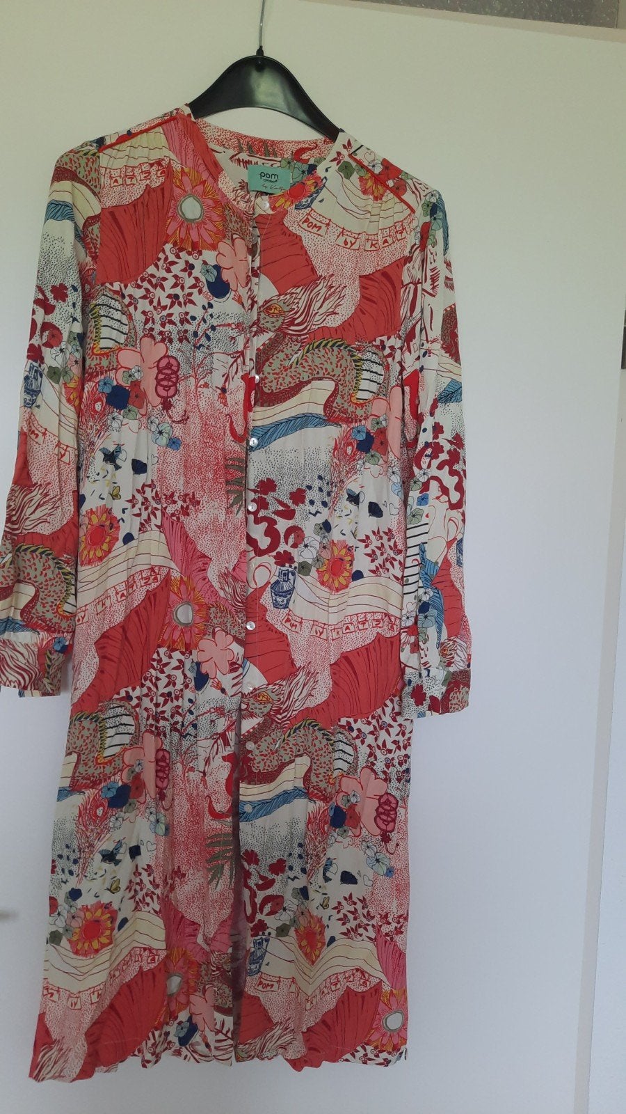 TE KOOP mooie blousejurk van POM AMSTERDAM, Ophalen of Verzenden, Zo goed als nieuw, Rood, Onder de knie