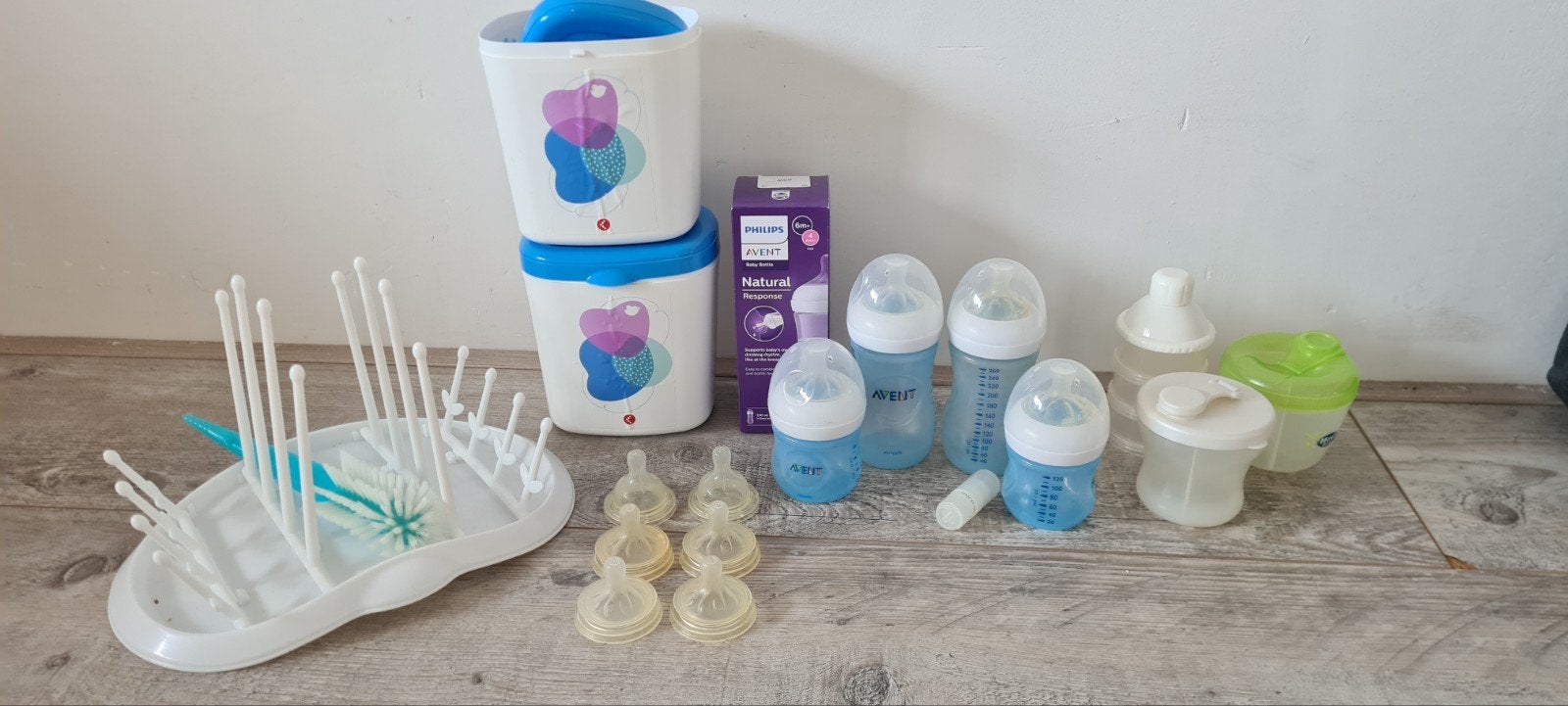 Philips Avent flessenpakket, blauw, natural respons, Ophalen, Zo goed als nieuw, Babyfles, Philips Avent