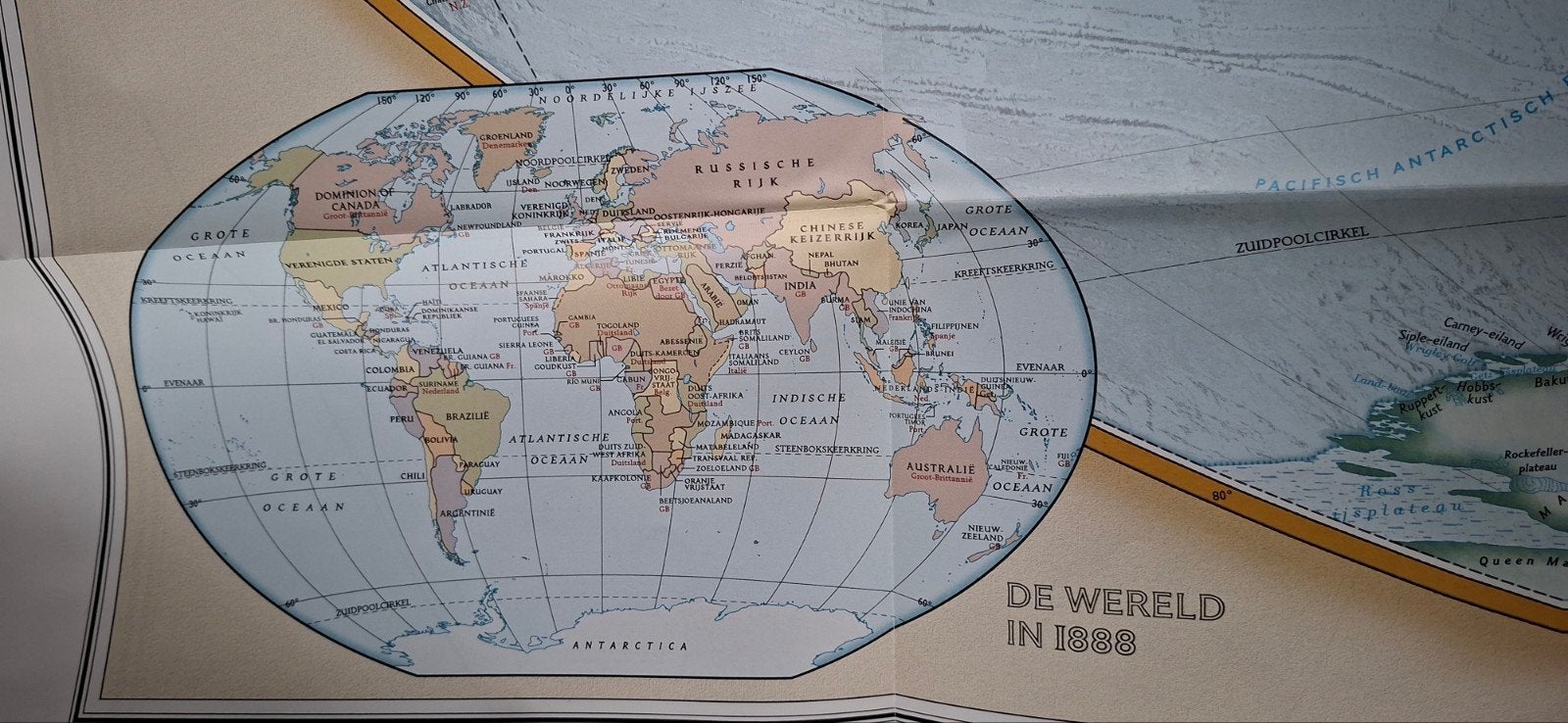 oude wereld kaart, Ophalen, Gelezen, 1800 tot 2000, Landkaart