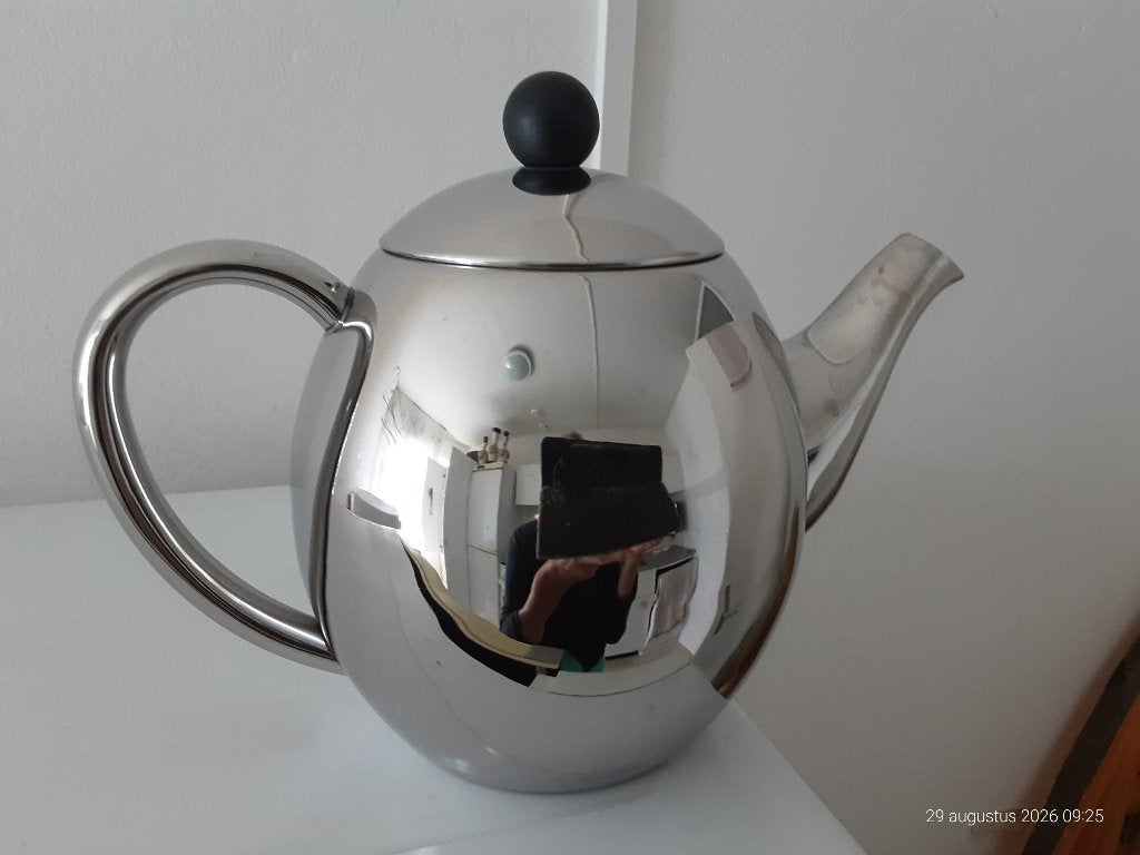 Dubbelwandige theepot, Zilver, Zo goed als nieuw, Overige materialen, Ophalen