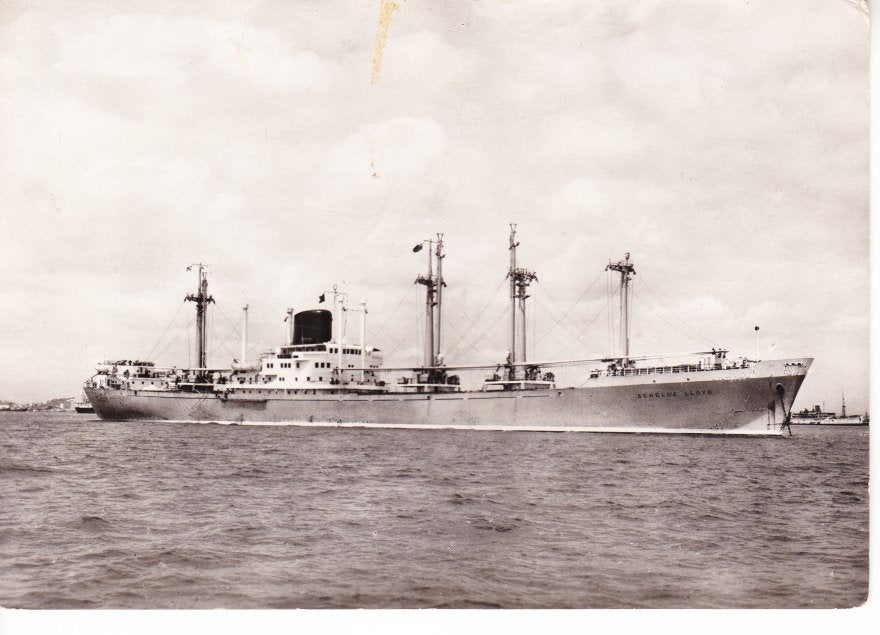 m.s. Schelde Lloyd - Koninklijke Rotterdamsche Lloyd 02-09, Ophalen of Verzenden, Gebruikt, Motorboot, Kaart, Foto of Prent