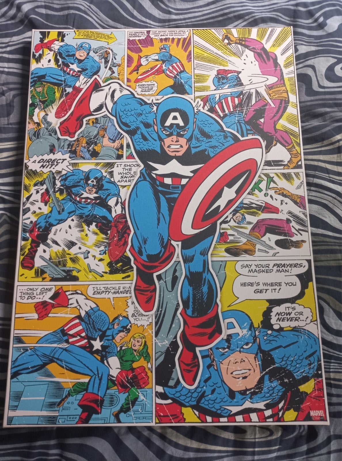 Captain America Canvas Schilderij - Marvel Comics, Ophalen, 50 – 75, Zo goed als nieuw, Schilderij