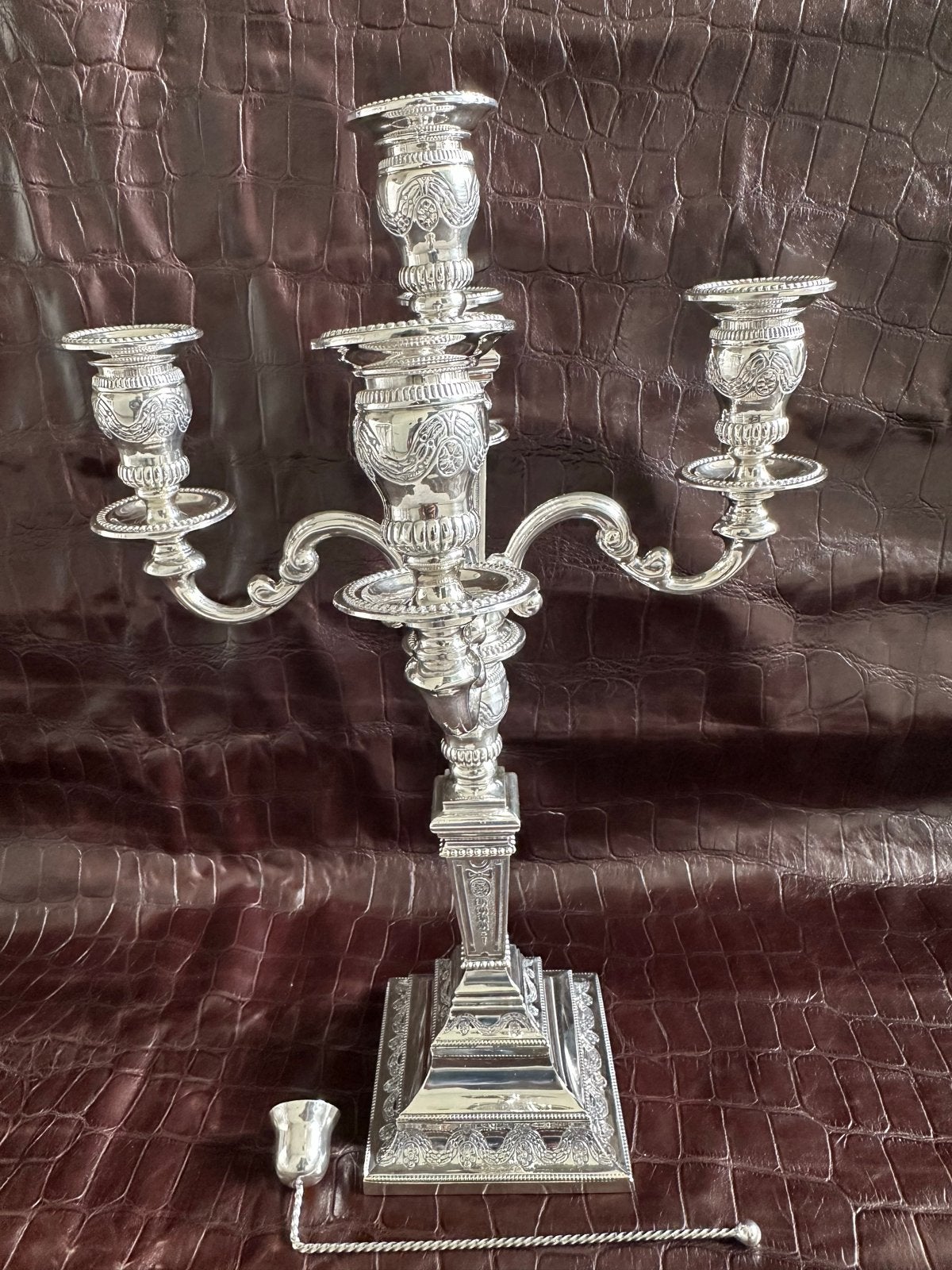 Antieke zilveren kandelaar met 5 armen, 1684 gram, Antiek en Kunst, Ophalen of Verzenden, Zilver