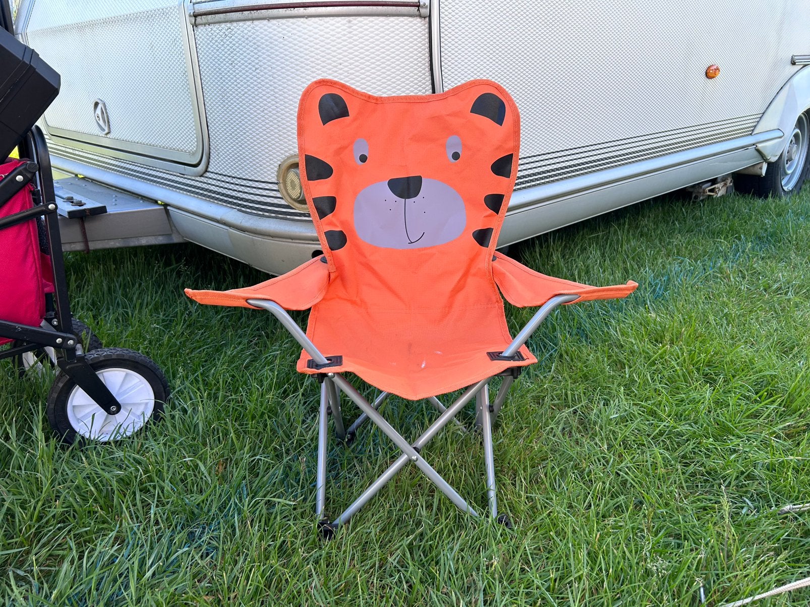 Kinder camping stoeltje tijger oranje kleedjesmarkt, Ophalen of Verzenden, Zo goed als nieuw, Campingstoel