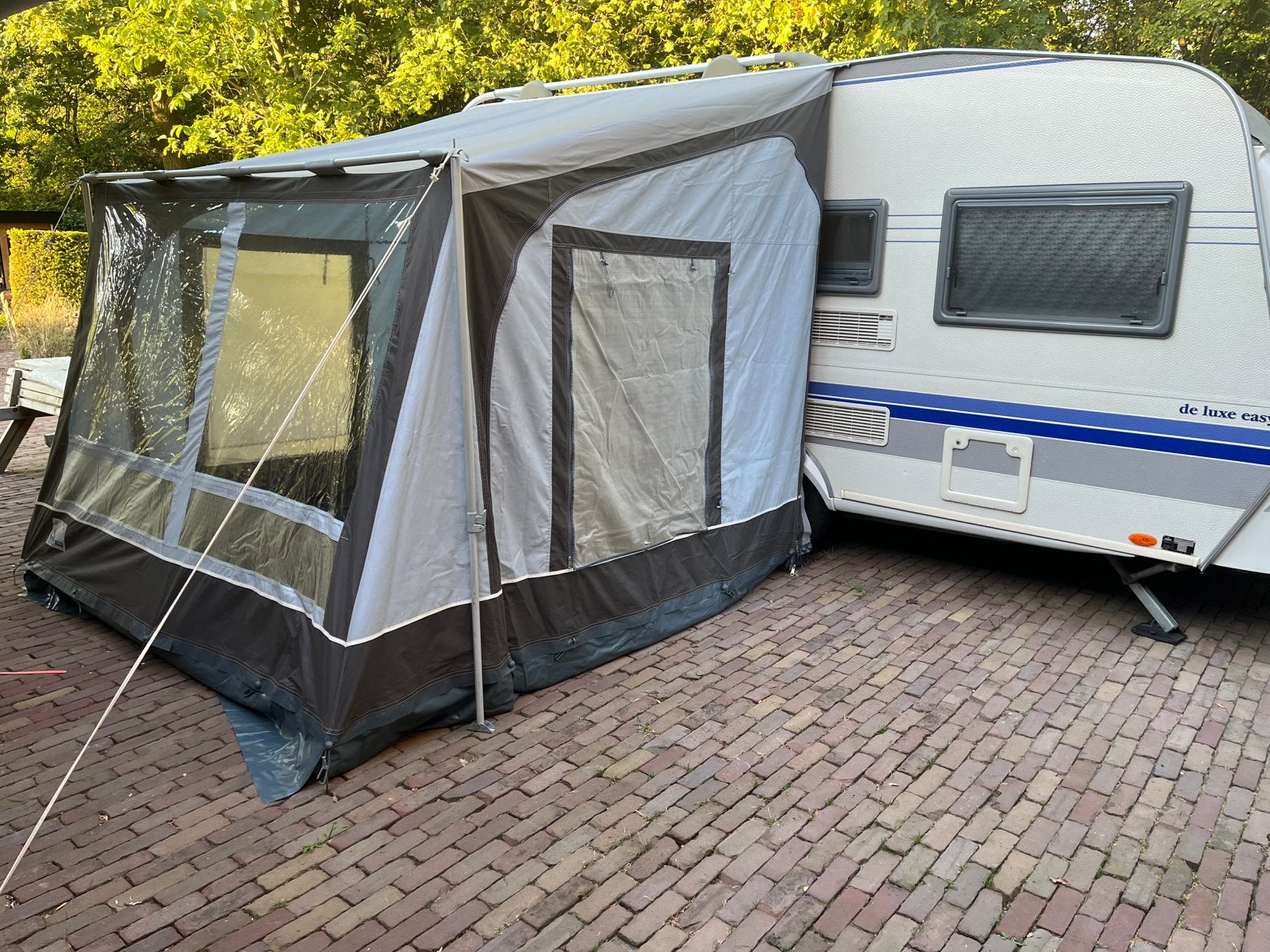 Voortent Brand type Rapid. Ideaal voor korte verblijven!, Caravans en Kamperen, Ophalen of Verzenden, Gebruikt, Ten Cate All Season 200g/m2