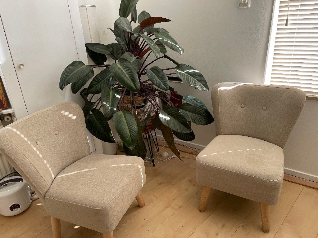 2 stoeltjes, Huis en Inrichting, Fauteuils, Ophalen, Gebruikt, Minder dan 75 cm, Stof