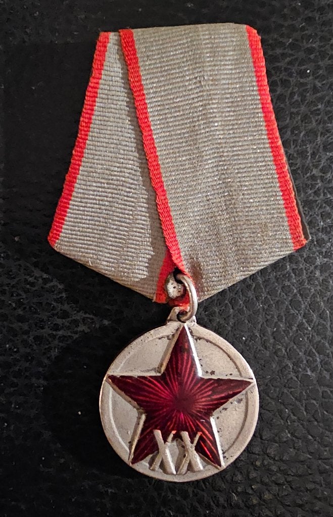 Medaille “XX jaar van het Rode Leger van Arbeiders en Boeren, Ophalen of Verzenden, Overige soorten, Overige gebieden, Lintje, Medaille of Wings