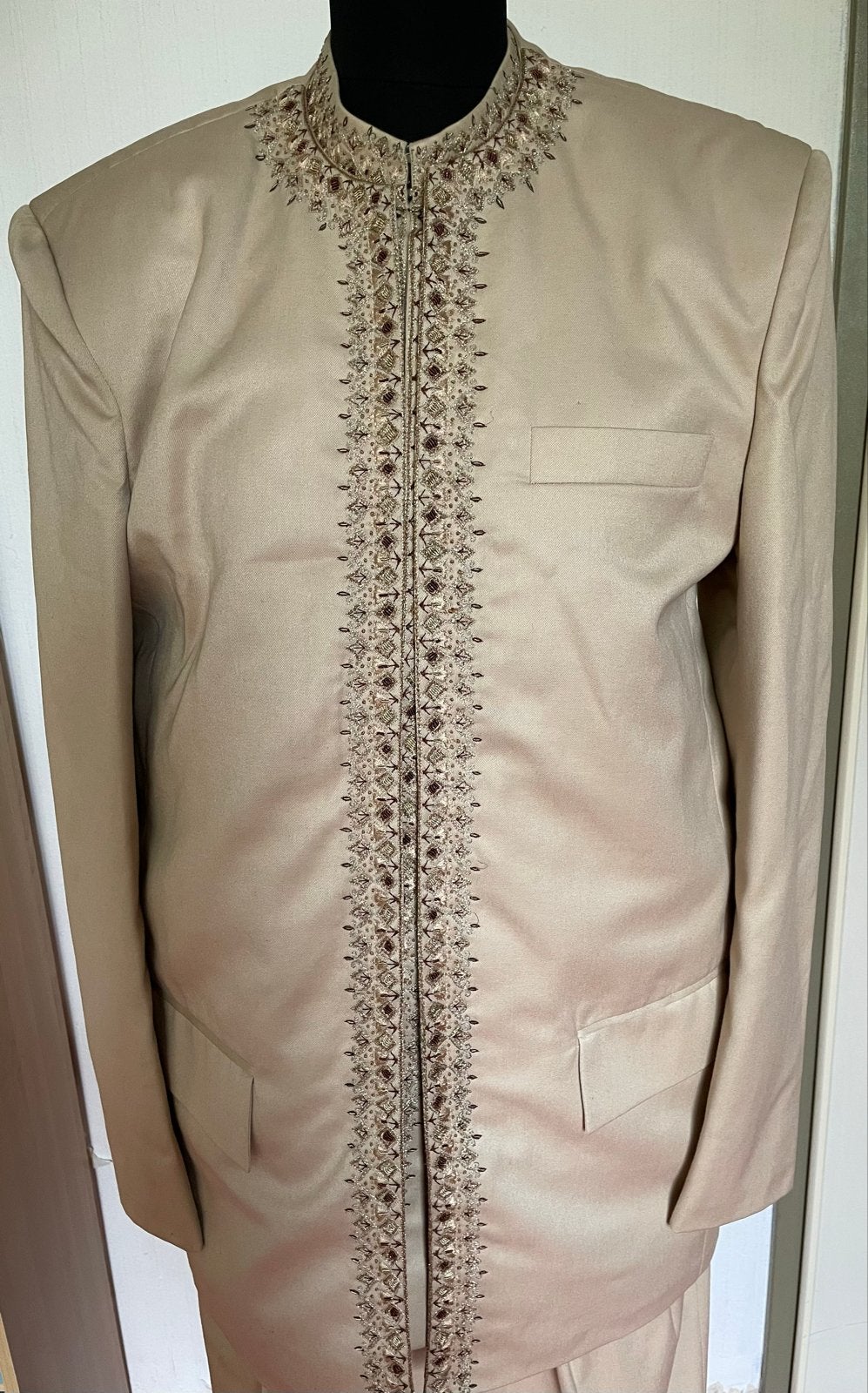 Chique 3-delig Indiaas kostuum voor heren - Beige, Maat 50, Ophalen of Verzenden, Nieuw, Maat 48/50 (M), Beige