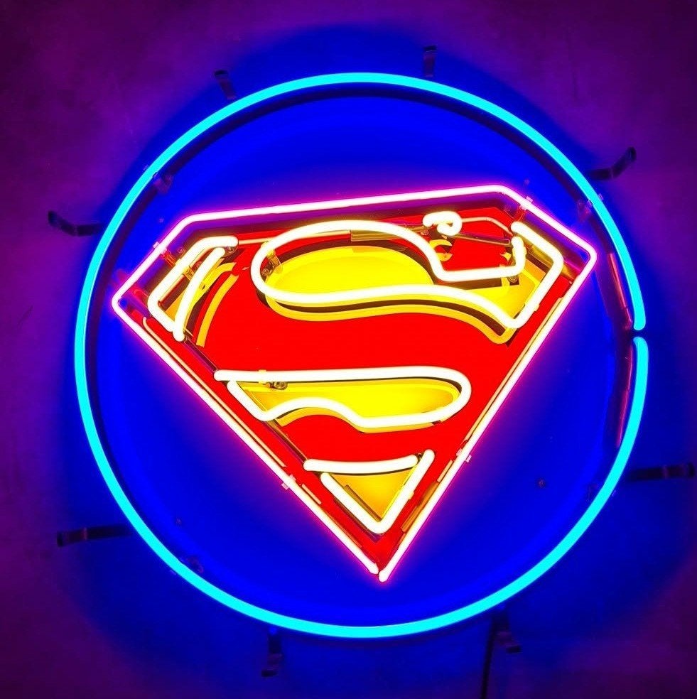 Superman neon en veel andere USA decoratie neons gameroom, Lichtbak of (neon) lamp, Nieuw, Ophalen of Verzenden, Info@americansaleshop.nl