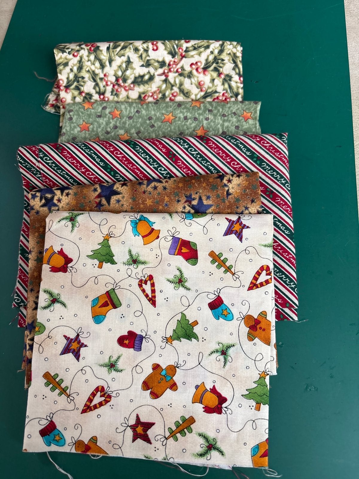 Kerststoffenpakket - Diverse patronen en kleuren, Gebruikt, Meerkleurig, Ophalen of Verzenden, Katoen
